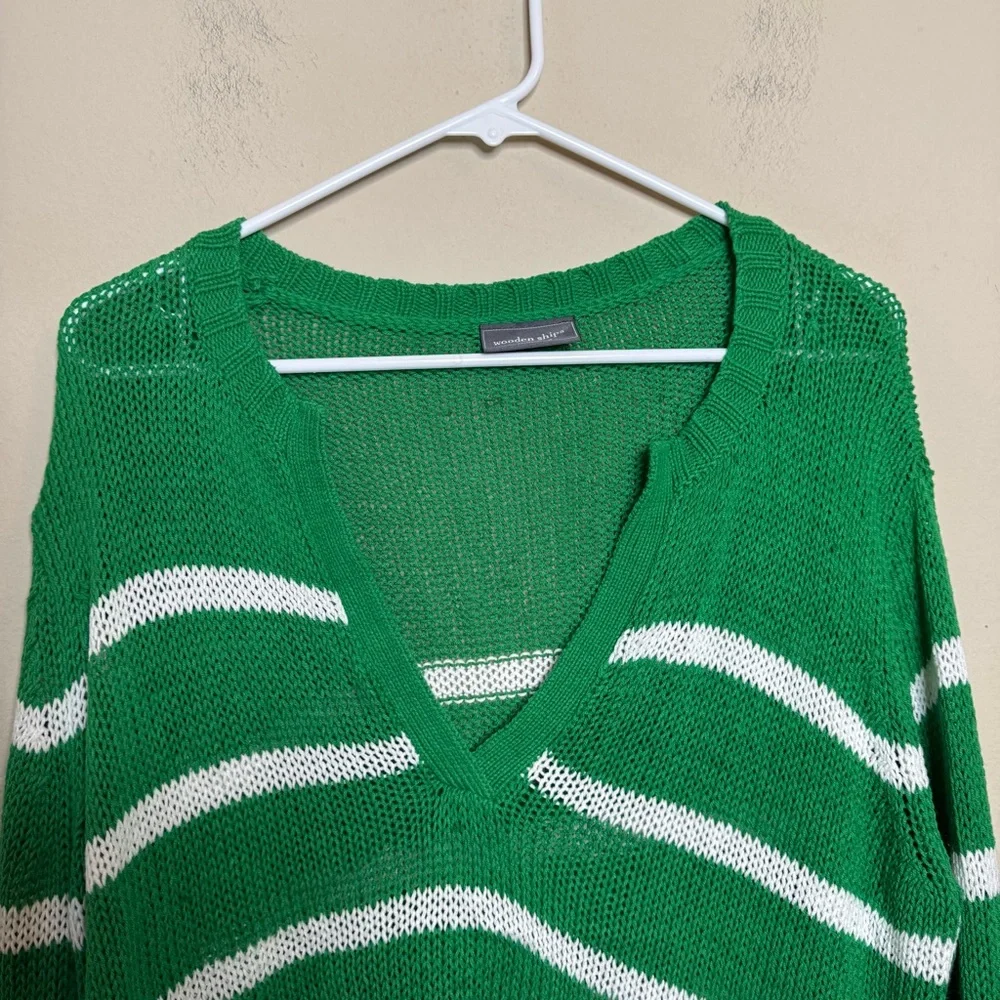 Wooden Ships Margot Striped V-Neck Sweater - Picture 5 of 10